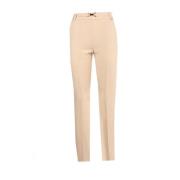 Polyester Sigaretbroek met Gouden Detail Kocca , Beige , Dames