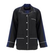 Zwarte wollen shirt met witte stiksels Marni , Black , Dames