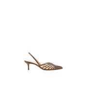 Leren pumps met stilettohak en handgestikte details Francesco Russo , ...