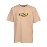 Katoenen T-shirt met Voorkant Letterprint Barrow , Pink , Heren