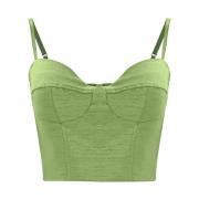 Korte Polyester Bustier Top Kocca , Green , Dames