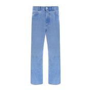 Rechte katoenen jeans met leren patch Marni , Blue , Heren