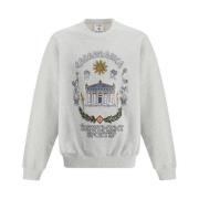 Monogram Katoenen Sweatshirt met Geribbelde Details Casablanca , Gray ...