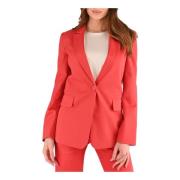 Katoenen blazer jas voor casual look Emporio Armani , Red , Dames