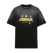 Zwart Crew Neck T-shirts en Polos Palm Angels , Black , Heren