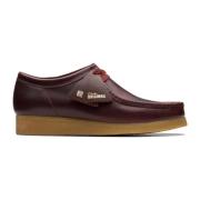 Dieprode Leren Wallabee Schoenen Clarks , Red , Heren