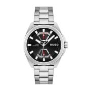 Roestvrijstalen analoog datumhorloge Hugo Boss , Gray , Heren