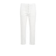 Katoenen Broek Losse Pasvorm Enkel Lengte Dondup , White , Dames