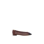 Mesh Weave Ballerina met Almond Toe Francesco Russo , Red , Dames