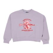 Puppy Croptop Crewneck Sweatshirt Propaganda , Purple , Dames