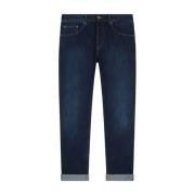 Skinny Fit Lage Taille Blauwe Jeans Dondup , Blue , Heren