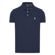 Slim Fit Katoen Mesh Polo Shirt Polo Ralph Lauren , Black , Heren