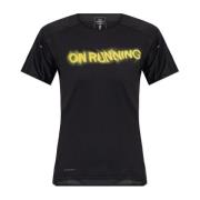 Trainings T-shirt met logo On Running , Black , Dames