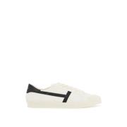 Witte Leren Velcro Lage Sneakers Tom Ford , White , Heren