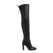 Luxe Leren Over-de-Knie Laars Stuart Weitzman , Black , Dames