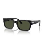 Rechthoekige zonnebril met premium lenzen Persol , Black , Heren