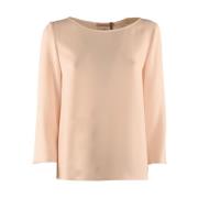 Viscose blouse met centrale rugsplit Pennyblack , Beige , Dames