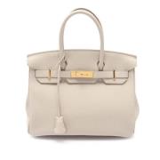 Pre-owned Leather handbags Hermès Vintage , Gray , Dames