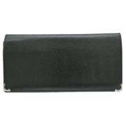 Pre-owned Leather wallets Cartier Vintage , Black , Dames