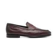 Bruine Penny Slot Shearling Loafers Santoni , Brown , Heren