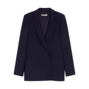 Dubbelbreasted blazer in bi-stretch cady Pennyblack , Blue , Dames