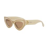 Cat-eye acetaat zonnebril met bruine lenzen Fendi , Beige , Dames