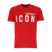 Icon Print Logo T-Shirt Dsquared2 , Red , Heren