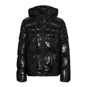 Vinyl Look Puffer Jacket Guess , Black , Dames