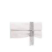 Kristalversierde Witte Omslagtas Jimmy Choo , White , Dames