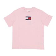 Relaxed Melange Flag Tee in Roze Tommy Hilfiger , Pink , Dames