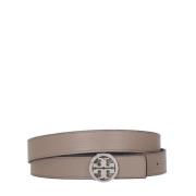 Riem van generfd leer met logo-gesp Tory Burch , Brown , Dames