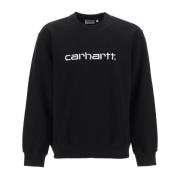 Sweatshirt met geborduurd logo Carhartt Wip , Black , Heren