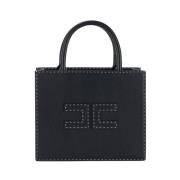 Zwarte Tote Tas met Kleine Maat Elisabetta Franchi , Black , Dames