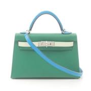 Pre-owned Leather handbags Hermès Vintage , Green , Dames