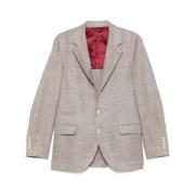 Lichtbruine Geknoopte Blazer Engels Ontwerp Brunello Cucinelli , Brown...