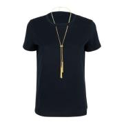 Zwart en Grijs Katoenen T-Shirt Elisabetta Franchi , Black , Dames