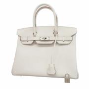 Pre-owned Leather handbags Hermès Vintage , White , Dames