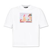 T-shirt met kleurrijke print Versace , White , Heren