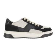 Leren Sneakers met Suède Inzetstukken Hogan , Black , Heren