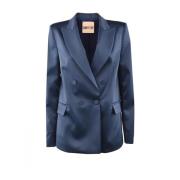 Elegante Polyester Blazer met Revers Aniye By , Blue , Dames