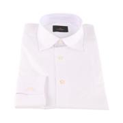 Slim Fit French Collar Cotton Shirt Peuterey , White , Heren