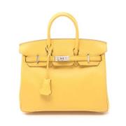 Pre-owned Leather handbags Hermès Vintage , Yellow , Dames