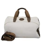 Pre-owned Canvas handbags Hermès Vintage , White , Dames