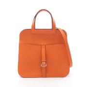 Pre-owned Leather handbags Hermès Vintage , Orange , Dames