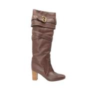 Pre-owned Leather boots Chloé Pre-owned , Brown , Dames