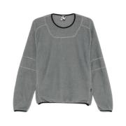 Pluizig Geruit Patroon Sweatshirt Gr10K , Gray , Heren