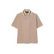 Katoenen Geborduurd Poloshirt Gucci , Beige , Heren