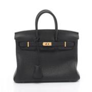 Pre-owned Leather handbags Hermès Vintage , Black , Dames