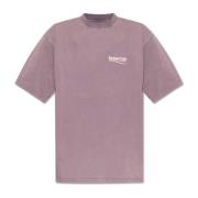 T-shirt met logo Balenciaga , Purple , Heren