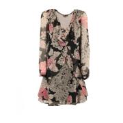 Bloemen Korte Jurk met Ruches Twinset , Multicolor , Dames